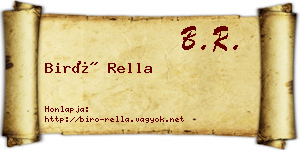 Biró Rella névjegykártya